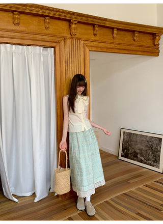 bow sleeveless blouse