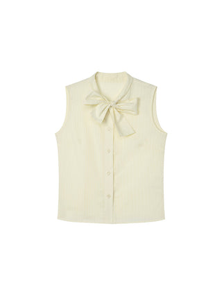 bow sleeveless blouse