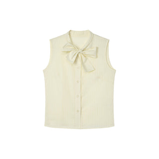 bow sleeveless blouse