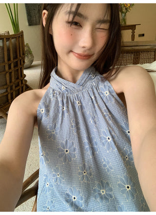 cross embroidered top