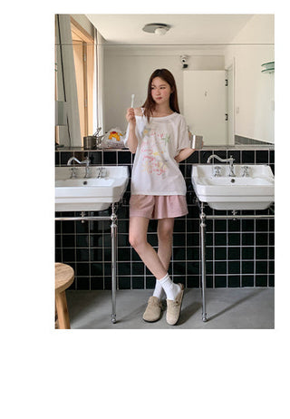 oblique print Top
