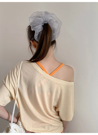 oblique print Top