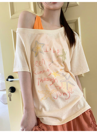 oblique print Top