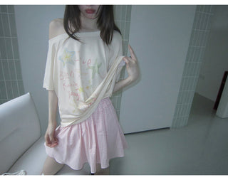 oblique print Top