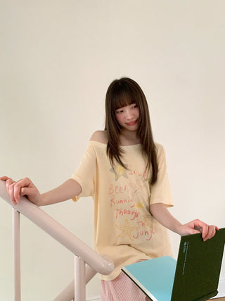 oblique print Top