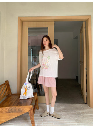 oblique print Top