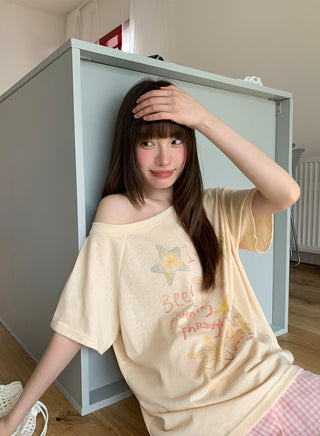 oblique print Top
