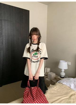 contrast color Top