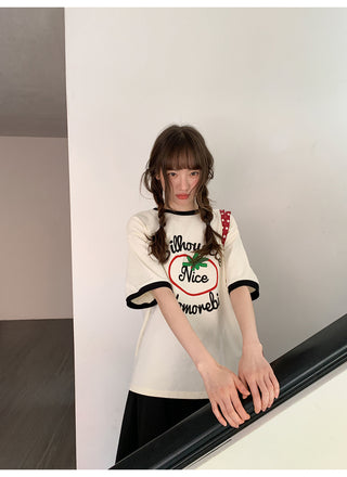 contrast color Top