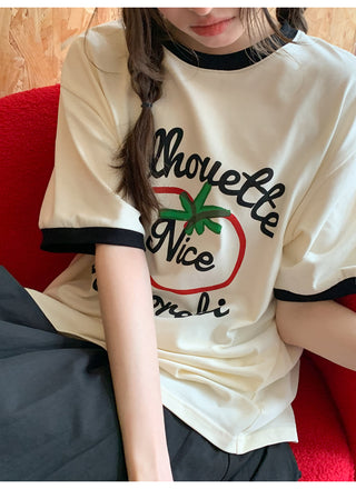 contrast color Top