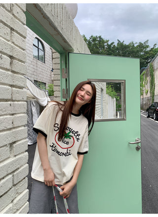 contrast color Top