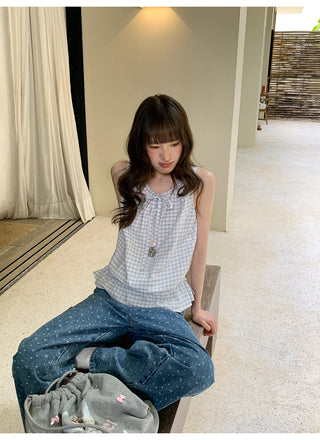 plaid sling Top