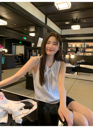 plaid sling Top