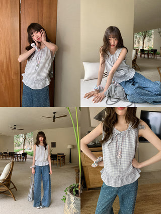 plaid sling Top
