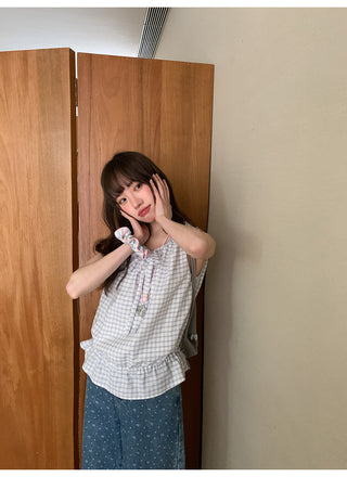 plaid sling Top