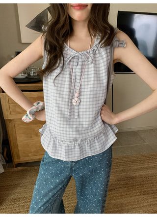 plaid sling Top