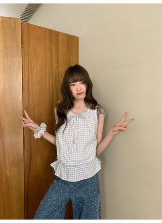 plaid sling Top
