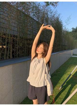 plaid sling Top