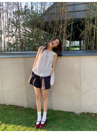 plaid sling Top