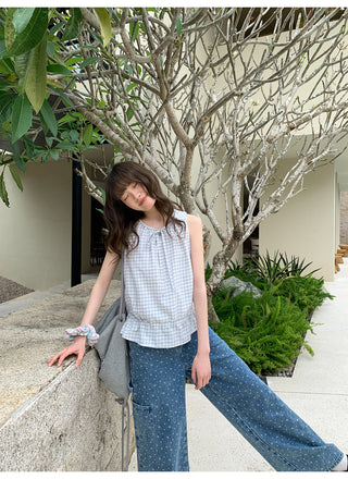 plaid sling Top