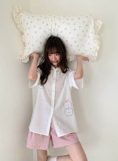 white embroidered shirt
