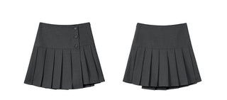 gray pleated skirt