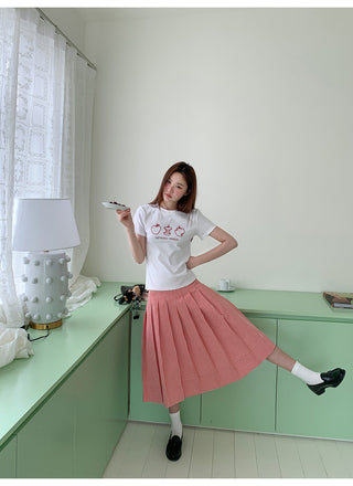 red plaid skirt