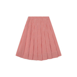 red plaid skirt