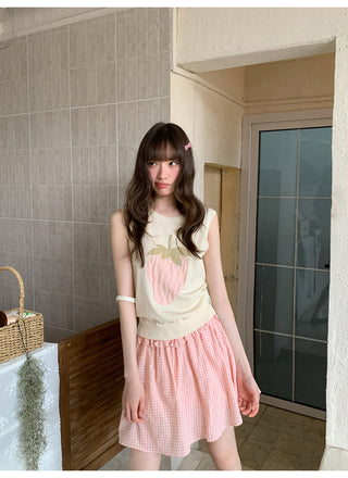 plaid wooden skirt