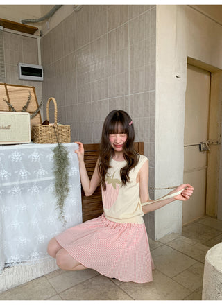 plaid wooden skirt