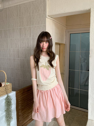 plaid wooden skirt