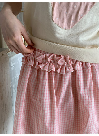 plaid wooden skirt