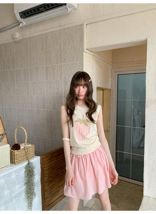 plaid wooden skirt
