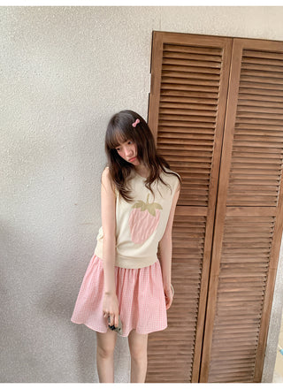 plaid wooden skirt