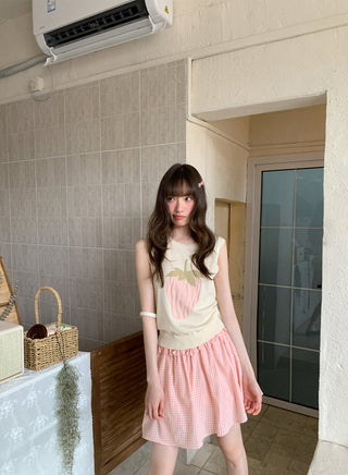 plaid wooden skirt
