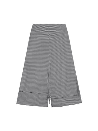 slit plaid skirt