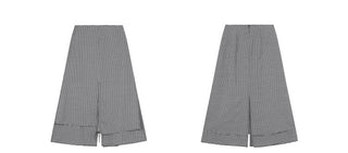 slit plaid skirt