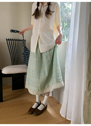 embroidery floral skirt