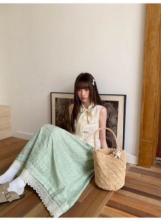 embroidery floral skirt