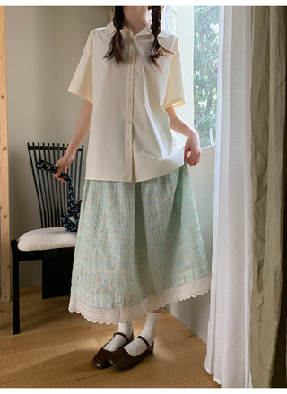 embroidery floral skirt
