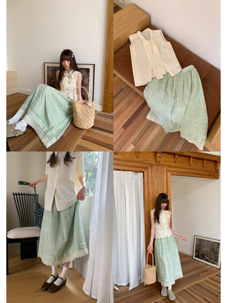 embroidery floral skirt
