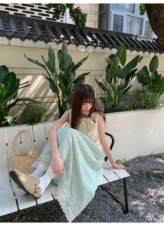 embroidery floral skirt