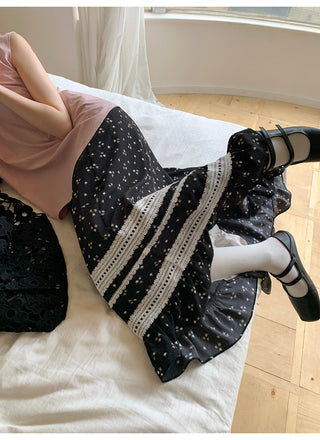 lace floral skirt