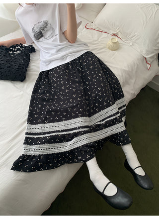 lace floral skirt