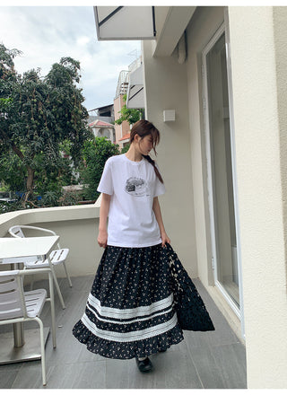 lace floral skirt