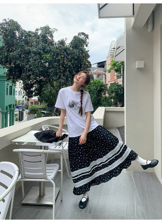 lace floral skirt