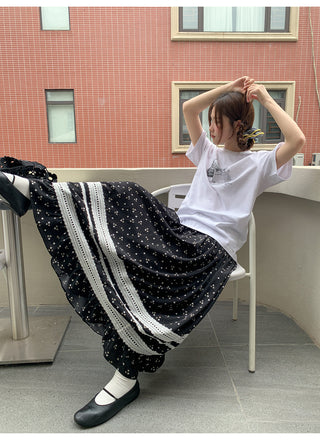 lace floral skirt
