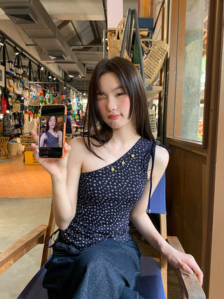 floral drawstring Top