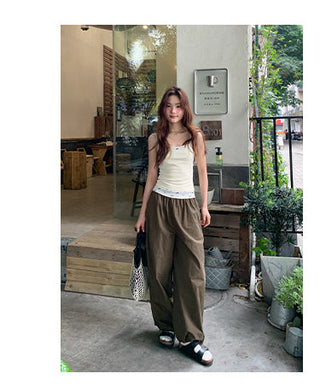 drawstring overalls