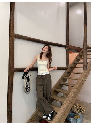 drawstring overalls